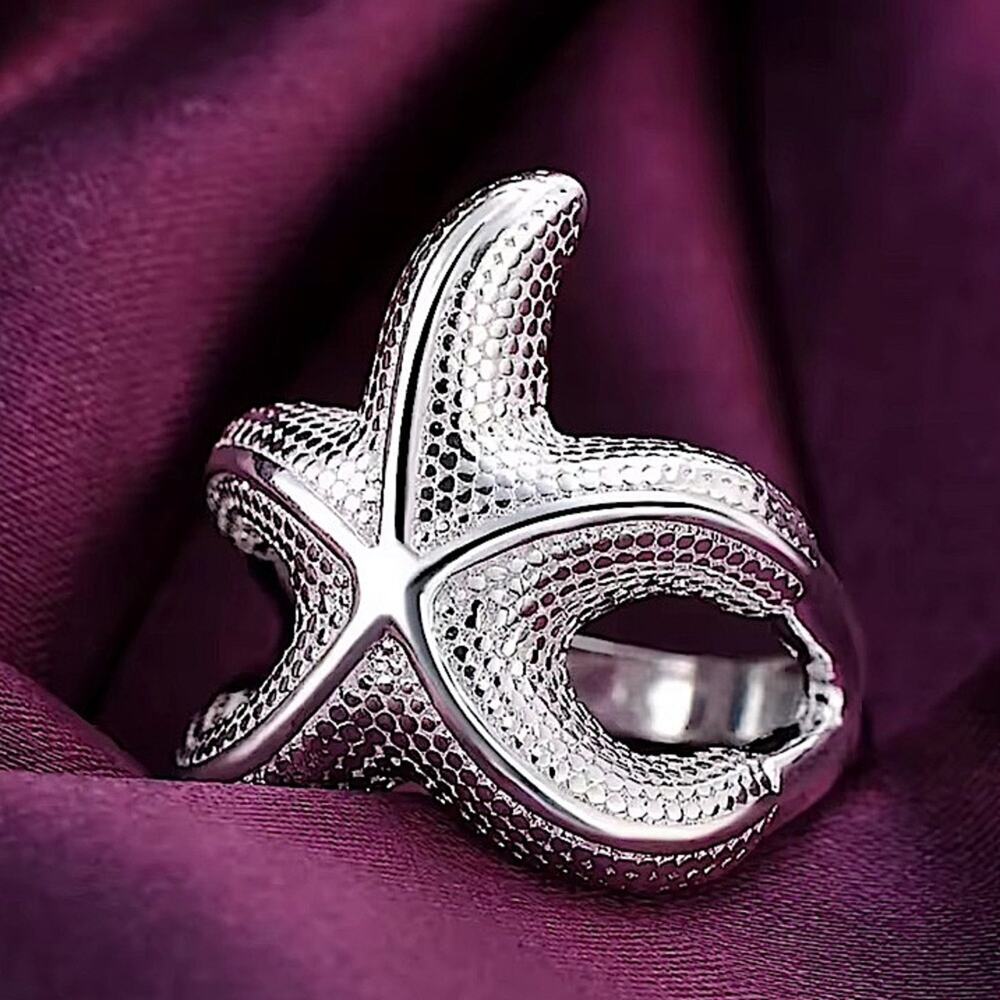Sterling Silver Starfish Statement Ring